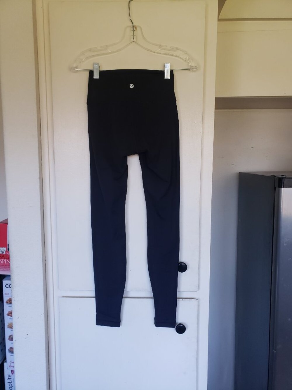 Lululemon Black Leggings No Size Look at measurements and these are stretchy